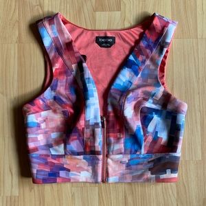 Bebe Geometric Front Zipper Top